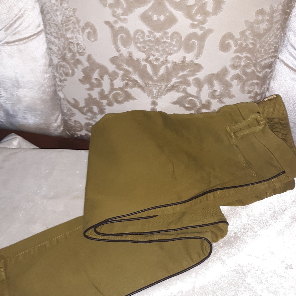 Raven denim leather trim Jean's olive 30